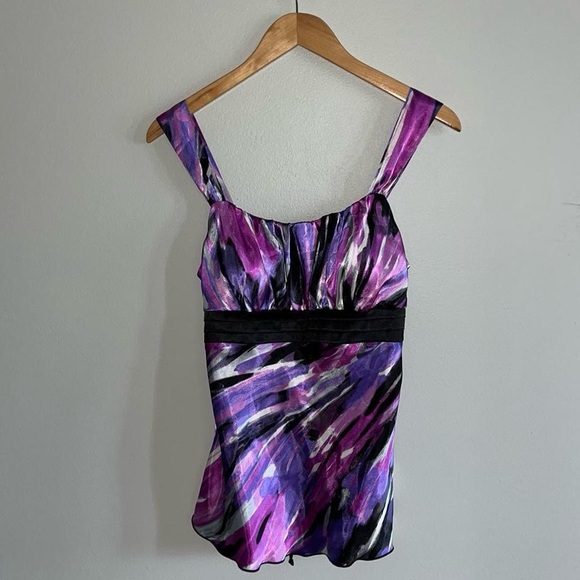 A. Byer Purple and Black Bustier Tank Top - Picture 1 of 8